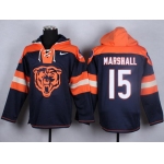 Nike Chicago Bears #15 Brandon Marshall 2014 Blue Hoodie