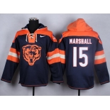 Nike Chicago Bears #15 Brandon Marshall 2014 Blue Hoodie