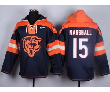 Nike Chicago Bears #15 Brandon Marshall 2014 Blue Hoodie