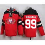 Nike 49ers #99 DeForest Buckner Red Player Pullover NFL Hoodie