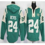 Men's New York Jets #24 Darrelle Revis Green Team Color 2015 NFL Hoodie