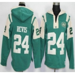 Men's New York Jets #24 Darrelle Revis Green Team Color 2015 NFL Hoodie