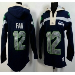 Men's Seattle Seahawks #12 Fan Navy Blue Team Color 2015 NFL Hoody