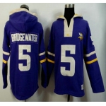 Nike Minnesota Vikings #5 Teddy Bridgewater Purple Team Color Team Color 2015 NFL Hoody