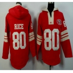 Men's San Francisco 49ers #80 Jerry Rice Red Team Color Team Color 2015 NFL Hoody