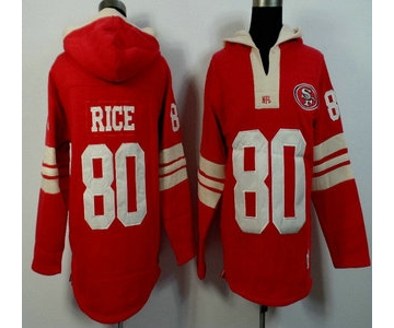 Men's San Francisco 49ers #80 Jerry Rice Red Team Color Team Color 2015 NFL Hoody