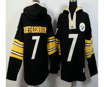 Men's Pittsburgh Steelers #7 Ben Roethlisberger Black Team Color 2015 NFL Hoody