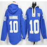 Men's New York Giants #10 Eli Manning Royal Blue Team Color 2015 NFL Hoodie