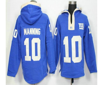 Men's New York Giants #10 Eli Manning Royal Blue Team Color 2015 NFL Hoodie