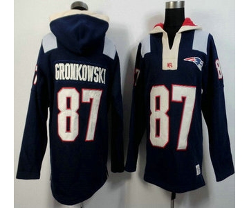 Men's New England Patriots #87 Rob Gronkowski Navy Blue Team Color 2015 NFL Hoody