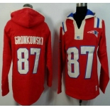 Men's New England Patriots #87 Rob Gronkowski Red Alternate 2015 NFL Hoody