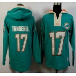 Men's Miami Dolphins #17 Ryan Tannehill Aqua Green Team Color 2015 NFL Hoody