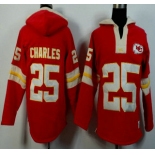 Men's Kansas City Chiefs #25 Jamaal Charles Red Team Color 2015 NFL Hoody