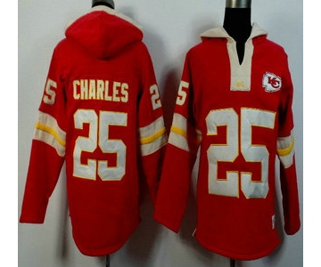 Men's Kansas City Chiefs #25 Jamaal Charles Red Team Color 2015 NFL Hoody