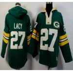 Men's Green Bay Packers #27 Eddie Lacy Green Team Color 2015 NFL Hoody