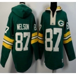 Men's Green Bay Packers #87 Jordy Nelson Green Team Color 2015 NFL Hoody