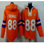 Men's Denver Broncos #88 Demaryius Thomas Orange Team Color 2015 NFL Hoody