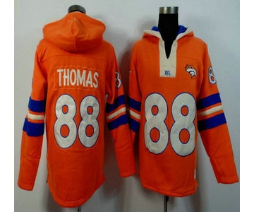 Men's Denver Broncos #88 Demaryius Thomas Orange Team Color 2015 NFL Hoody