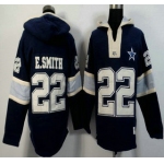 Men's Dallas Cowboys #22 Emmitt Smith Navy Blue Team Color 2015 NFL Hoody