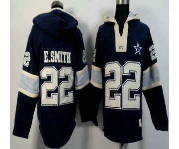 Men's Dallas Cowboys #22 Emmitt Smith Navy Blue Team Color 2015 NFL Hoody