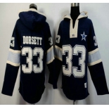 Men's Dallas Cowboys #33 Tony Dorsett Navy Blue Team Color 2015 NFL Hoody