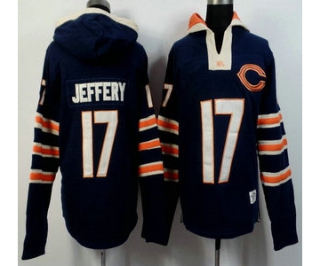 Men's Chicago Bears #17 Alshon Jeffery Navy Blue Team Color 2015 NFL Hoody