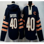 Men's Chicago Bears #40 Gale Sayers Navy Blue Team Color 2015 NFL Hoody