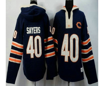 Men's Chicago Bears #40 Gale Sayers Navy Blue Team Color 2015 NFL Hoody