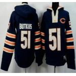 Men's Chicago Bears #51 Dick Butkus Navy Blue Team Color 2015 NFL Hoody