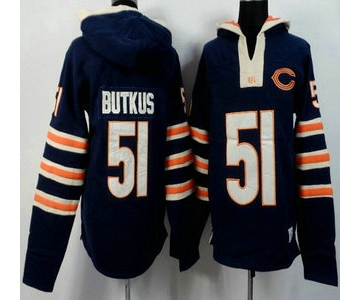 Men's Chicago Bears #51 Dick Butkus Navy Blue Team Color 2015 NFL Hoody