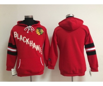 Old Time Hockey Chicago Blackhawks Blank Red Womens Hoodie