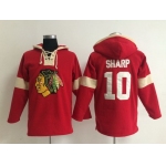 2014 Old Time Hockey Chicago Blackhawks #10 Patrick Sharp Red Hoodie