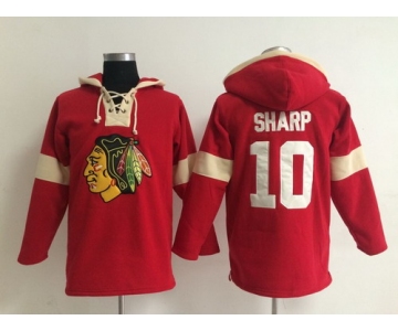 2014 Old Time Hockey Chicago Blackhawks #10 Patrick Sharp Red Hoodie