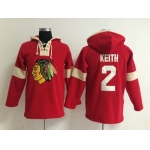 2014 Old Time Hockey Chicago Blackhawks #2 Duncan Keith Red Hoodie