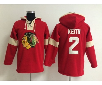 2014 Old Time Hockey Chicago Blackhawks #2 Duncan Keith Red Hoodie