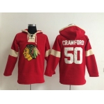 2014 Old Time Hockey Chicago Blackhawks #50 Corey Crawford Red Hoodie