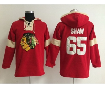 2014 Old Time Hockey Chicago Blackhawks #65 Andrew Shaw Red Hoodie