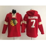 2014 Old Time Hockey Chicago Blackhawks #7 Brent Seabrook Red Hoodie