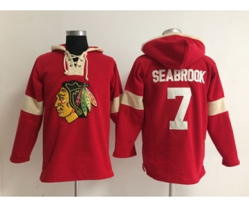 2014 Old Time Hockey Chicago Blackhawks #7 Brent Seabrook Red Hoodie