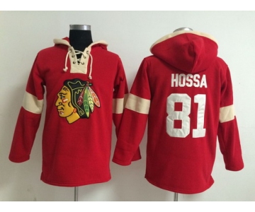 2014 Old Time Hockey Chicago Blackhawks #81 Marian Hossa Red Hoodie