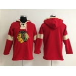 2014 Old Time Hockey Chicago Blackhawks Blank Red Hoodie