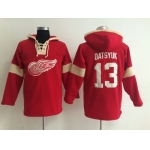 2014 Old Time Hockey Detroit Red Wings #13 Pavel Datsyuk Red Hoodie