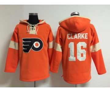 2014 Old Time Hockey Philadelphia Flyers #16 Bobby Clarke Orange Hoodie