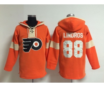 2014 Old Time Hockey Philadelphia Flyers #88 Eric Lindros Orange Hoodie