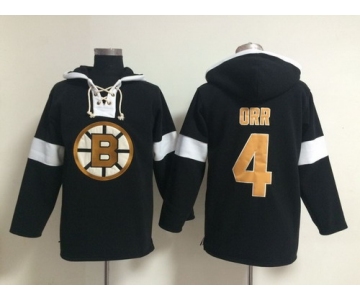 2014 Old Time Hockey Boston Bruins #4 Bobby Orr Black Hoodie