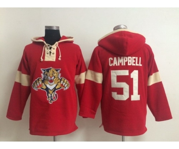 2014 Old Time Hockey Florida Panthers #51 Brian Campbell Red Hoodie