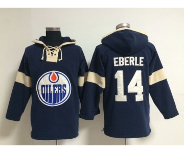 2014 Old Time Hockey Edmonton Oilers #14 Jordan Eberle Navy Blue Hoodie