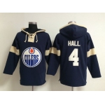 2014 Old Time Hockey Edmonton Oilers #4 Taylor Hall Navy Blue Hoodie