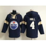 2014 Old Time Hockey Edmonton Oilers #4 Taylor Hall Navy Blue Hoodie