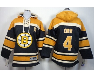 Old Time Hockey Boston Bruins #4 Bobby Orr Black Kids Hoodie